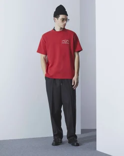 Cheap Chevignon T-Shirt Bay Winds Oversize Rouge T-Shirt Brode Coupe Ample